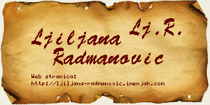 Ljiljana Radmanović vizit kartica